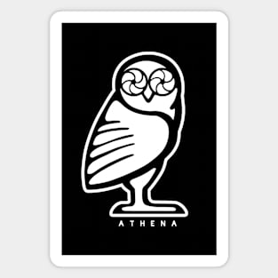 Athena owl. Design for ancient Greece fans in white ink Magnet